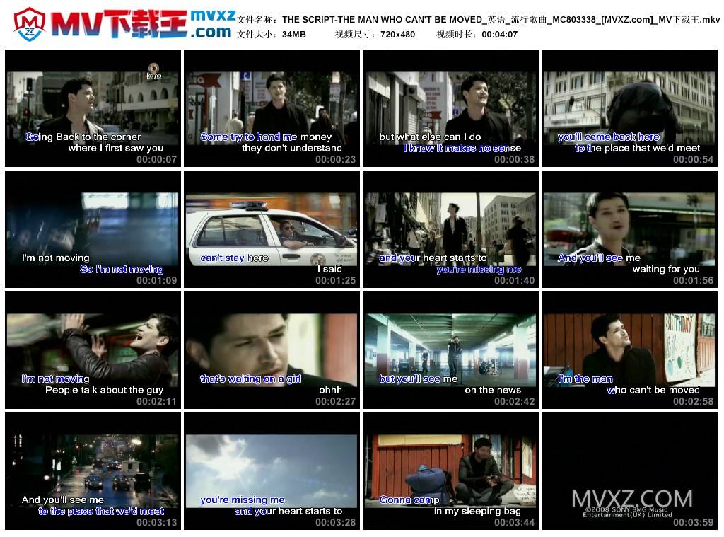THE SCRIPT-THE MAN WHO CAN'T BE MOVED_英语_流行歌曲_MC803338
